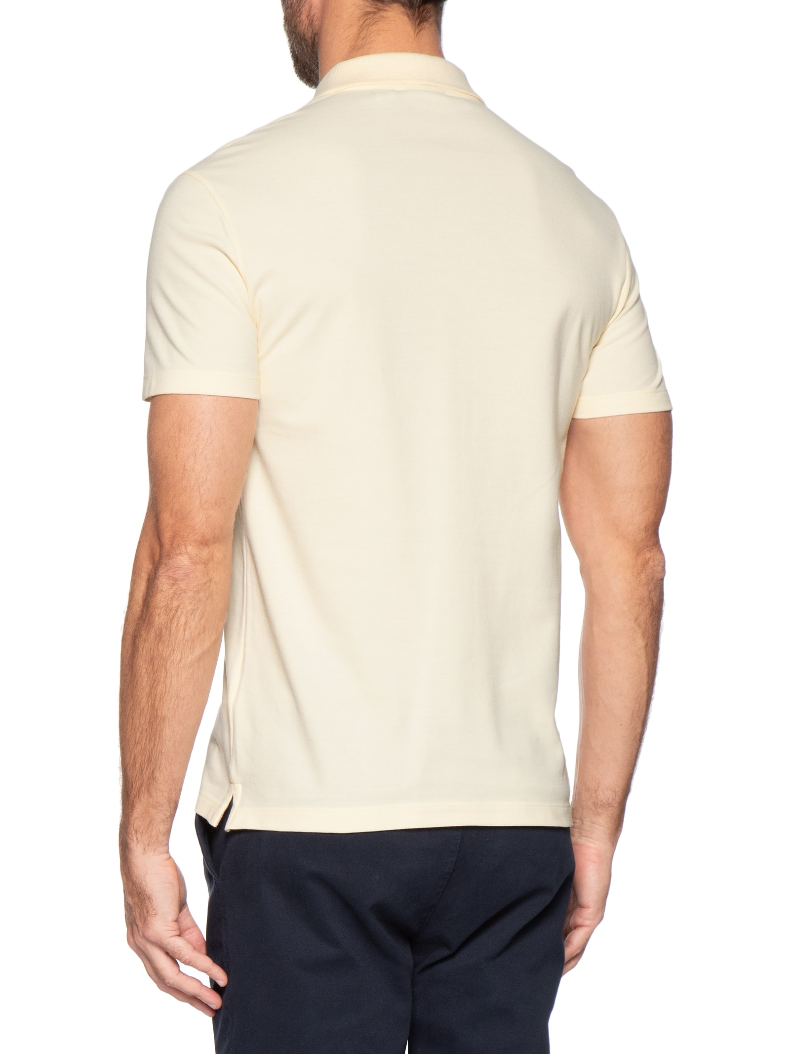 Polo Masculina CK Slim Fit Patch Borracha Amarelo Calvin Klein