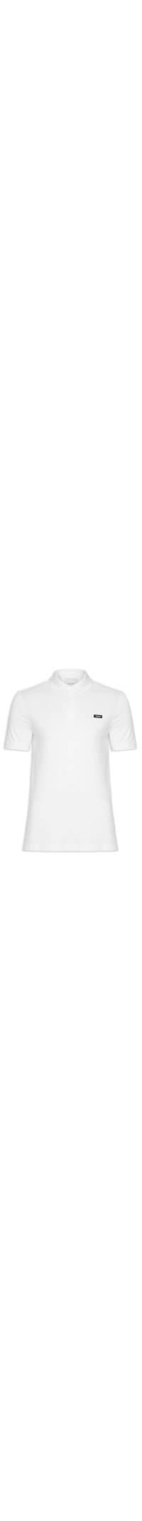 Polo Masculina Ck Slim Mg Curta Em Piquet - Branco