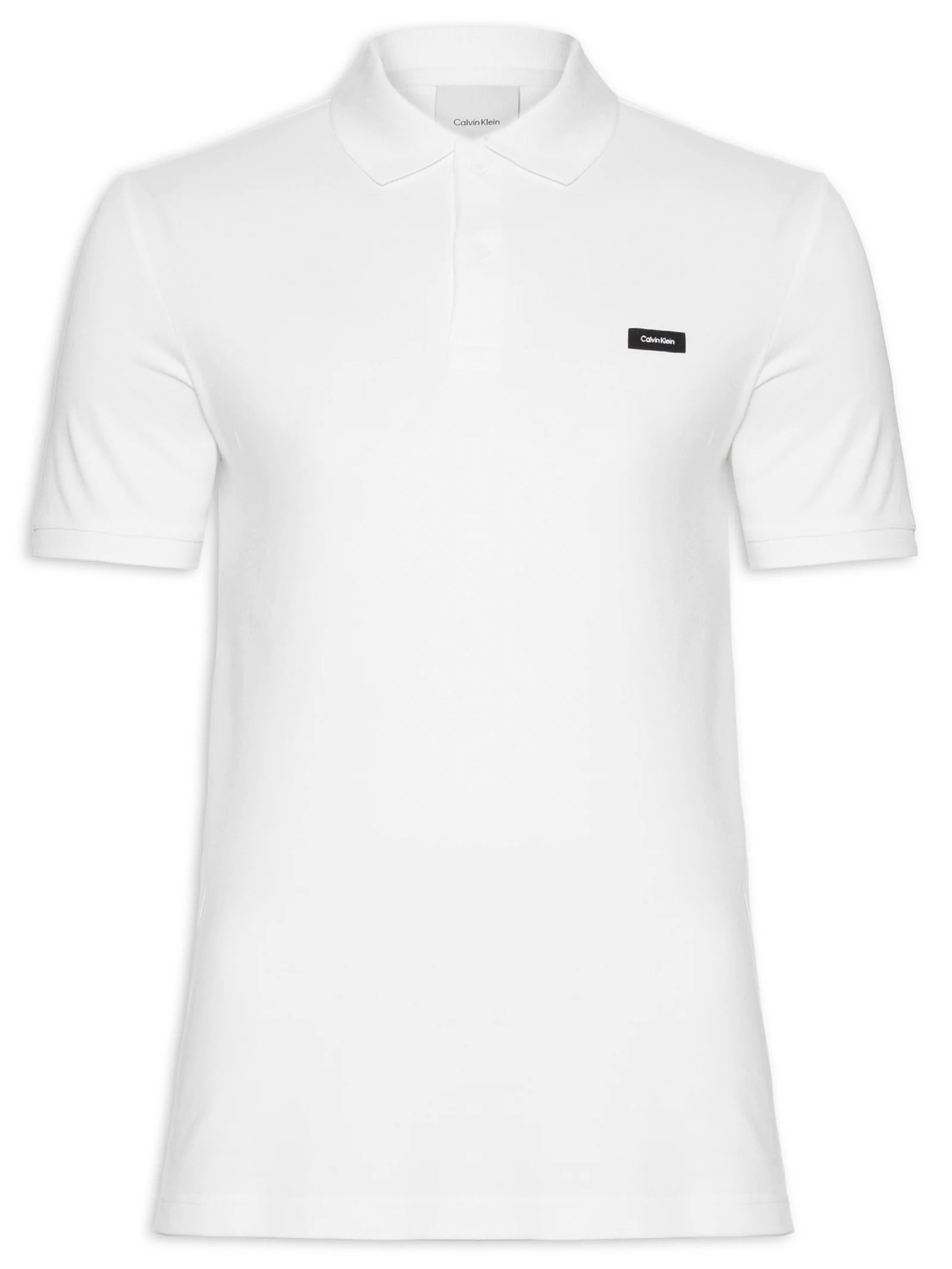 Polo Masculina Ck Slim Mg Curta Em Piquet Branco Calvin Klein