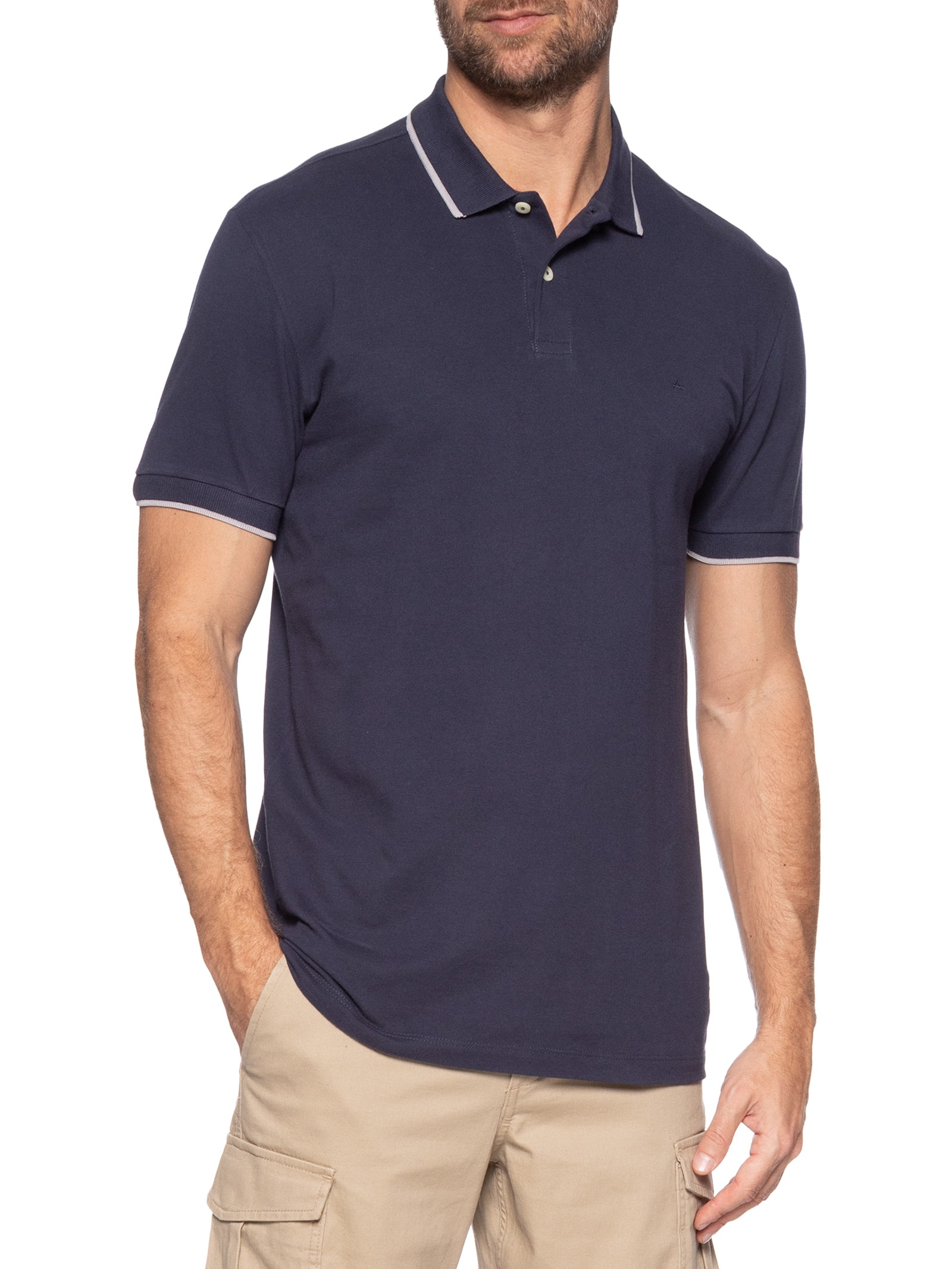 Polo Masculina Classic 1 Friso Azul Aramis