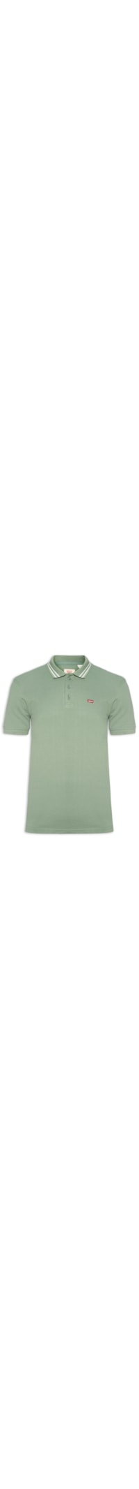Polo Masculina Classic Fit Com Friso - Verde