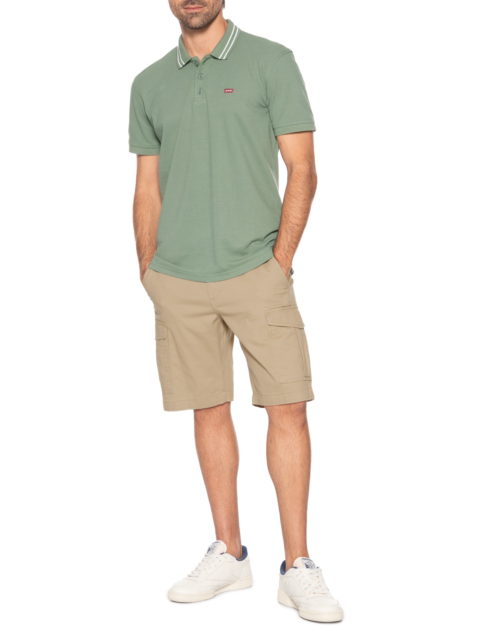 Polo Masculina Classic Fit Com Friso Verde Levi's