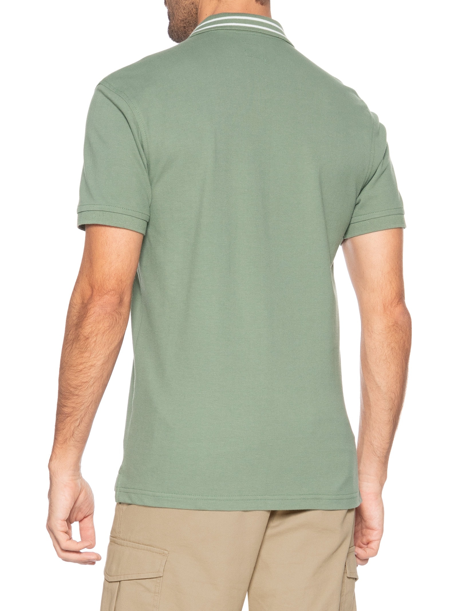 Polo Masculina Classic Fit Com Friso Verde Levi's