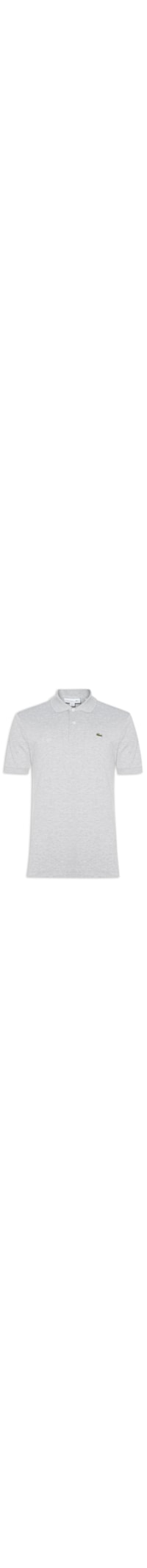 Polo Masculina Classic Fit Em Efeito Mescla - Cinza