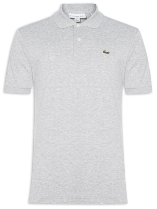 Polo Masculina Classic Fit Em Efeito Mescla – Cinza