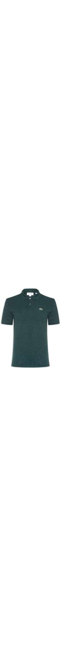 Polo Masculina Classic Fit Em Efeito Mescla - Verde