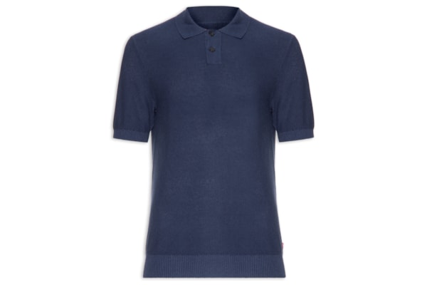 Polo Masculina Classic Fit Em Tricot - Azul