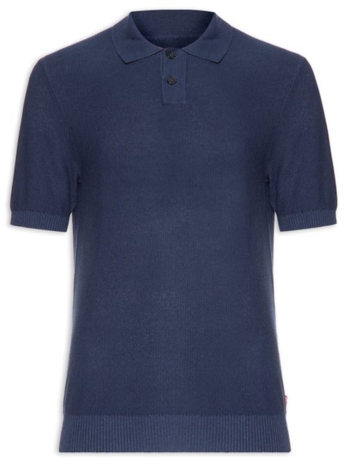 Polo Masculina Classic Fit Em Tricot – Azul