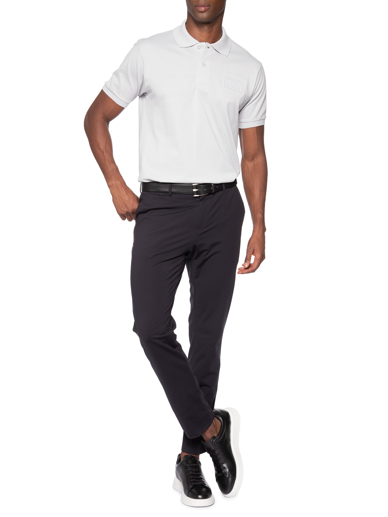 Polo Masculina Classic Fit Embossed - Azul - Lacoste