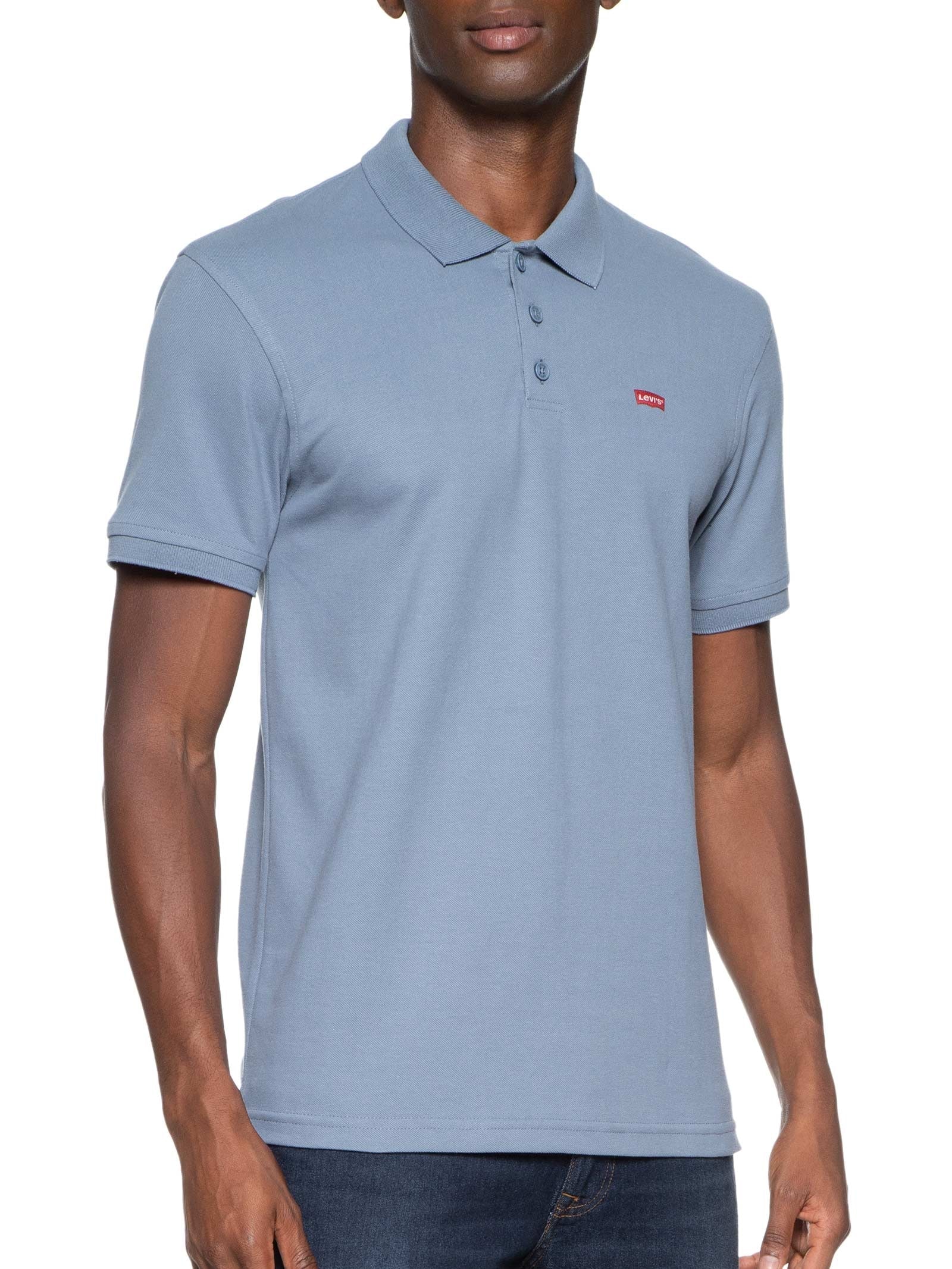 Polo Masculina Classic Fit HM com Logo Azul Levi's