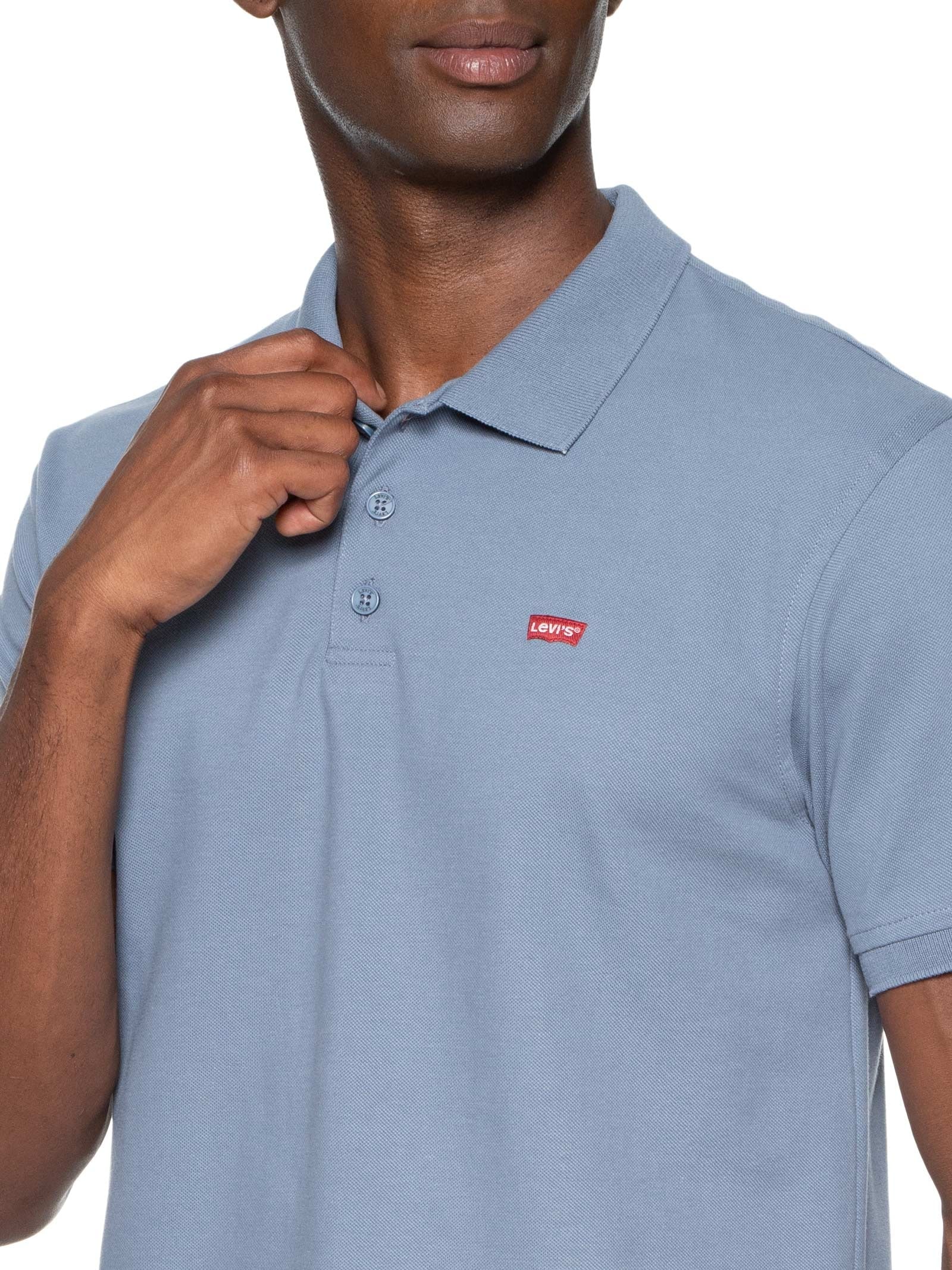 Polo Masculina Classic Fit HM com Logo Azul Levi's