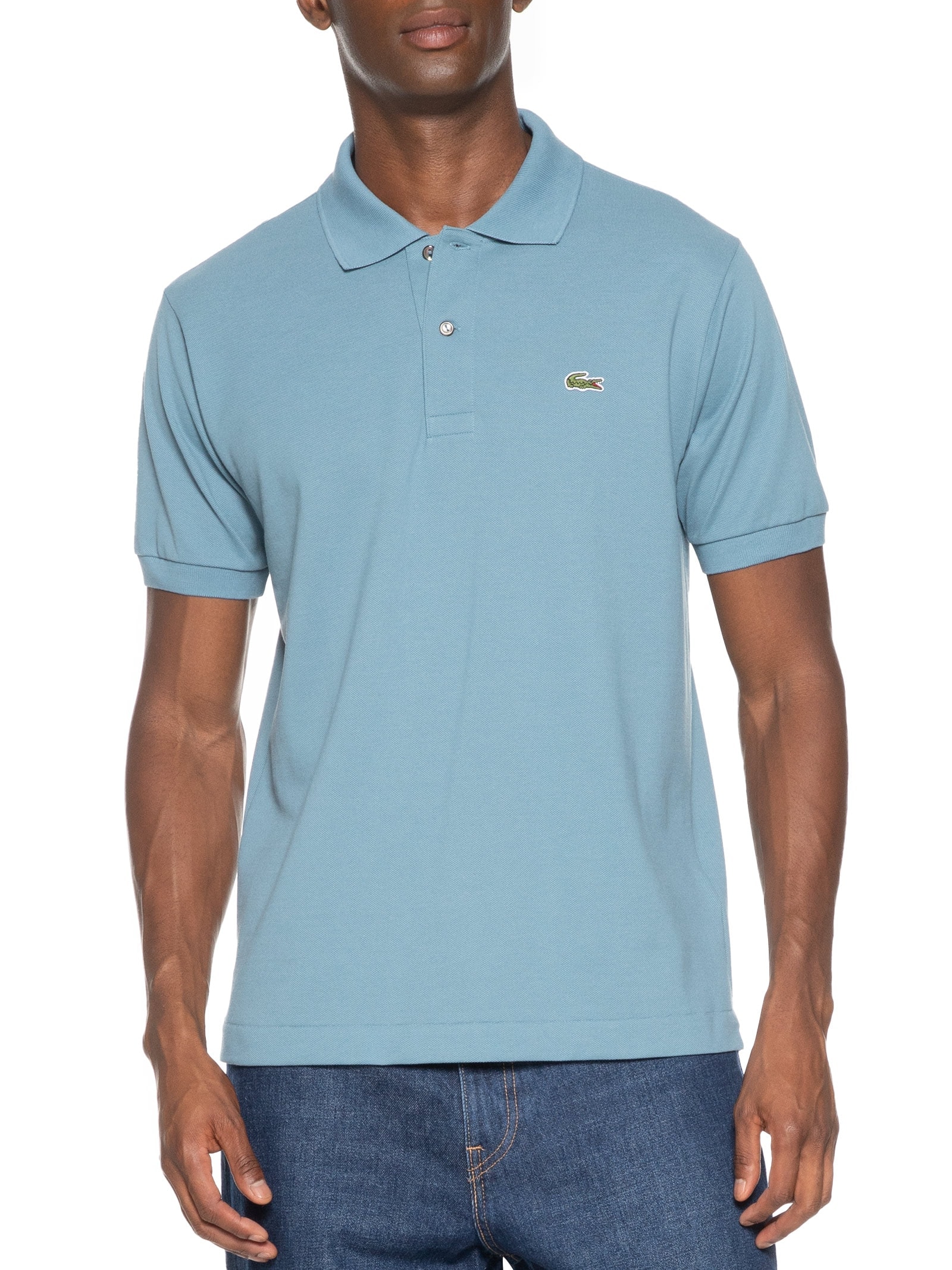 Polo Masculina Classic Fit L.12.12 Piquet De Algodão Azul Lacoste