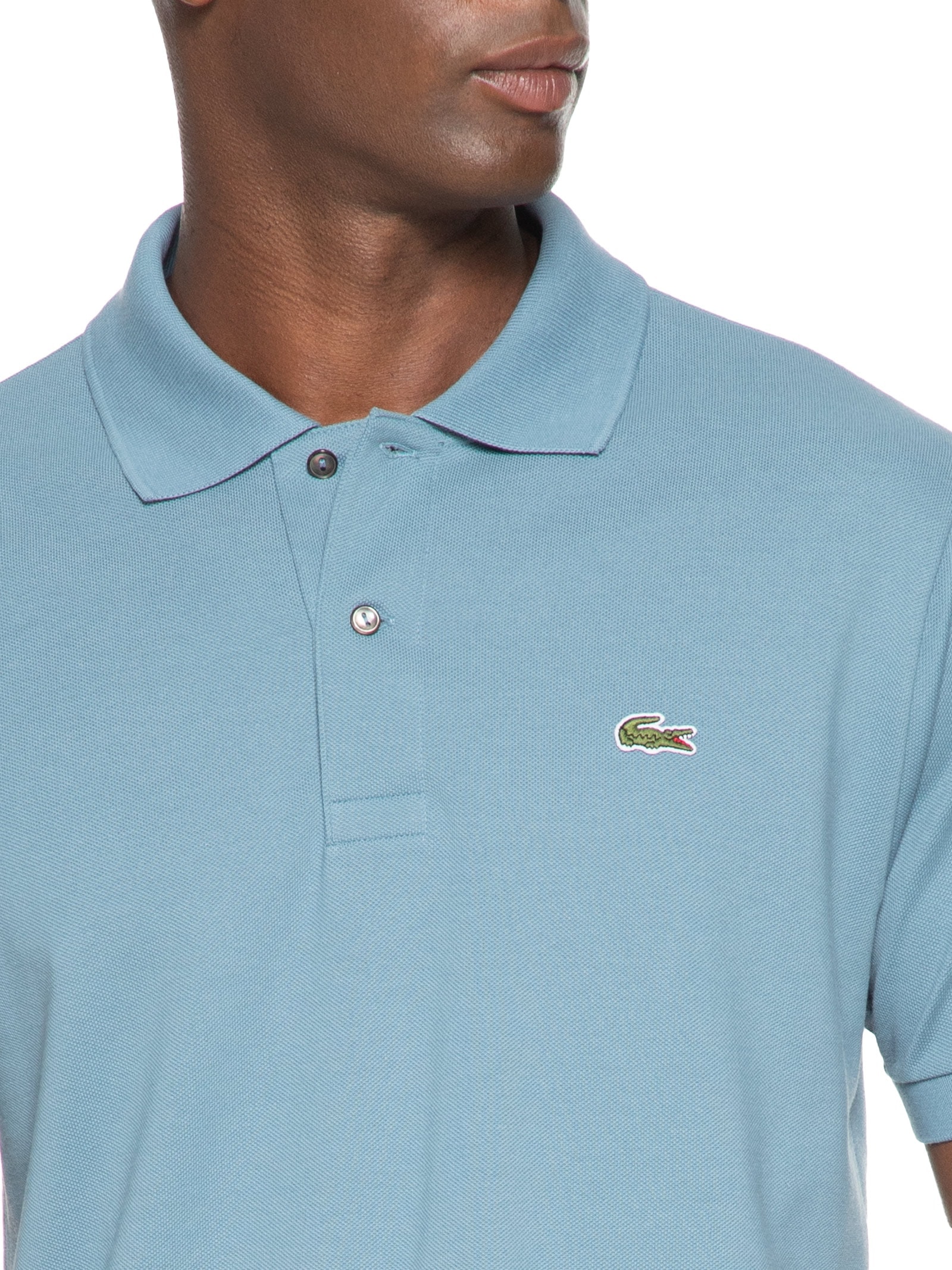 Polo Masculina Classic Fit L.12.12 Piquet De Algodão Azul Lacoste