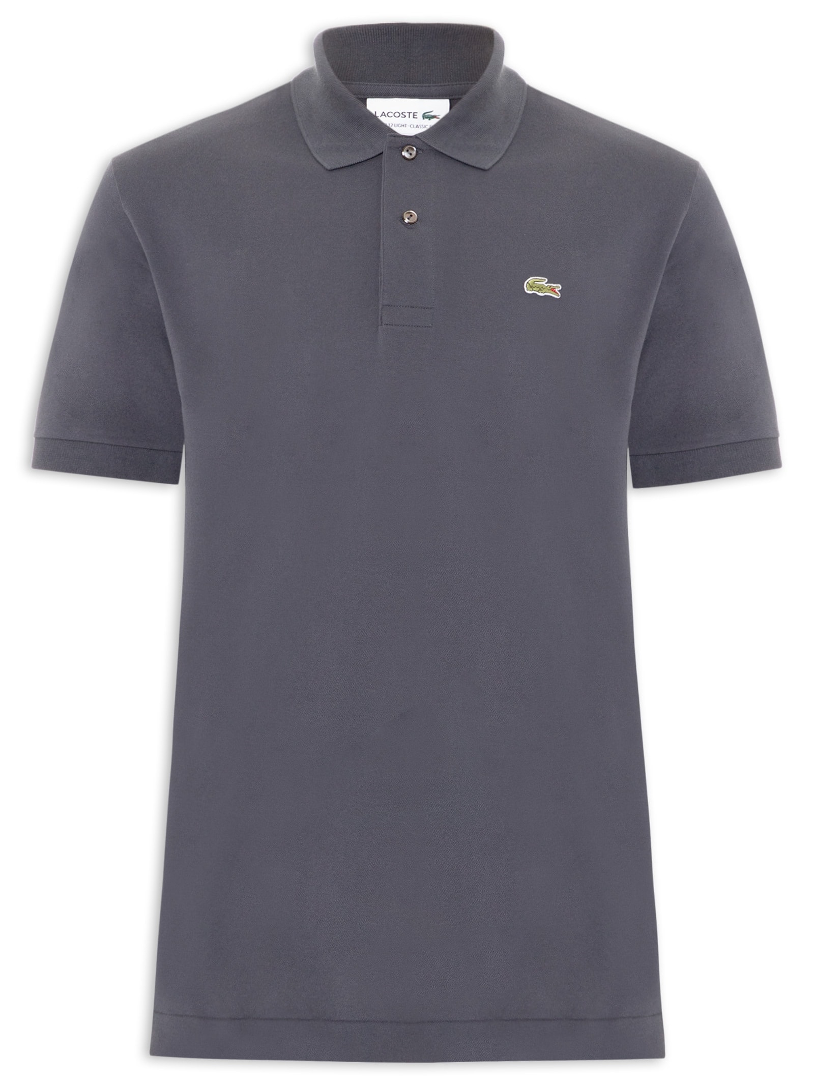 Polo Masculina Classic Fit L1212 Light Piquet Cinza Lacoste