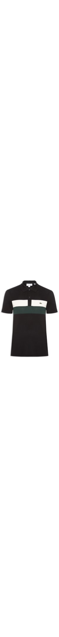 Polo Masculina Classic Fit Moyen Petit Piquet - Preto