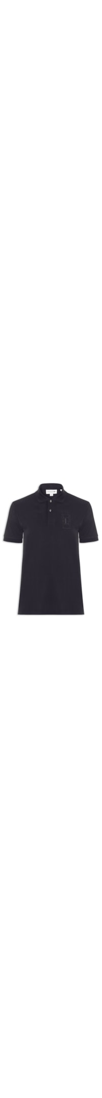 Polo Masculina Classic Fit Quadra - Preto