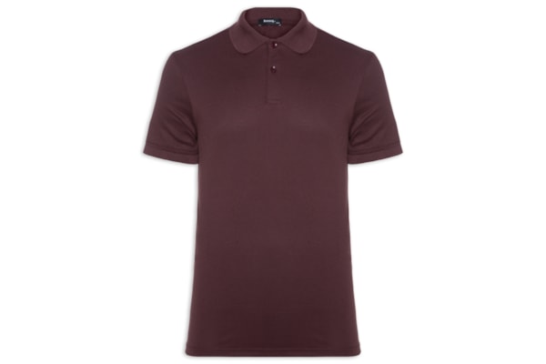 Polo Masculina Com Botão Básica - Vinho