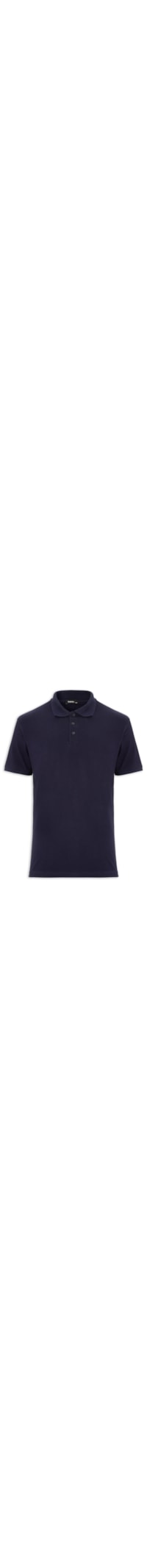 Polo Masculina Com Botões Básica - Azul
