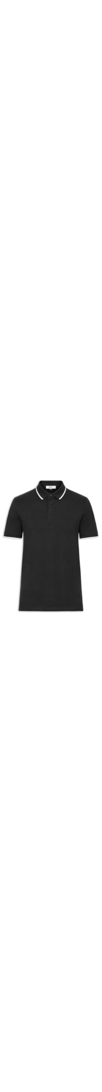 Polo Masculina Com Detalhe Em Friso - Preto