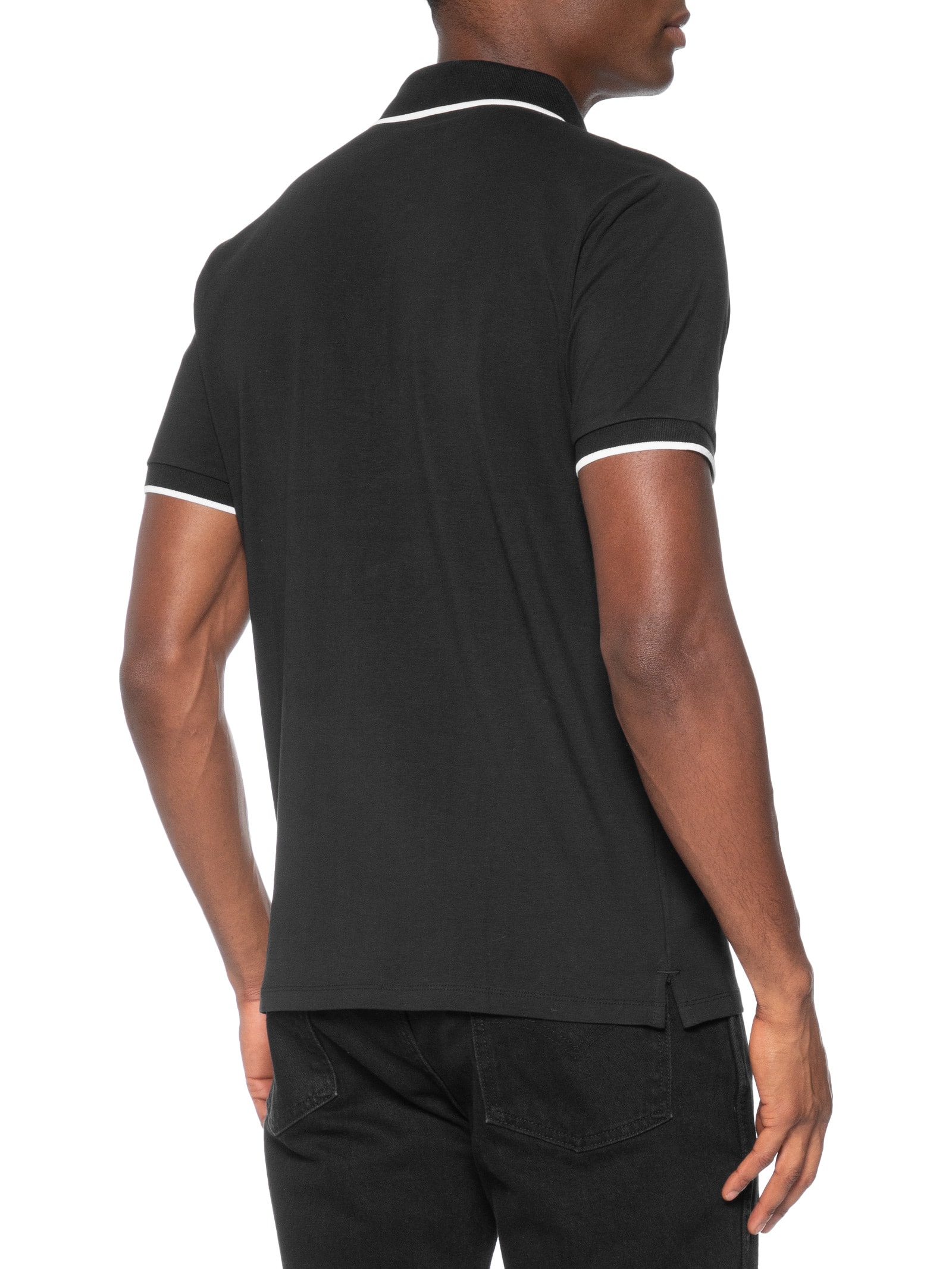 Polo Masculina Com Detalhe Em Friso Preto Basiq Men