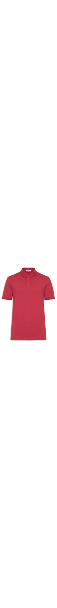 Polo Masculina Com Detalhe Em Friso - Vermelho