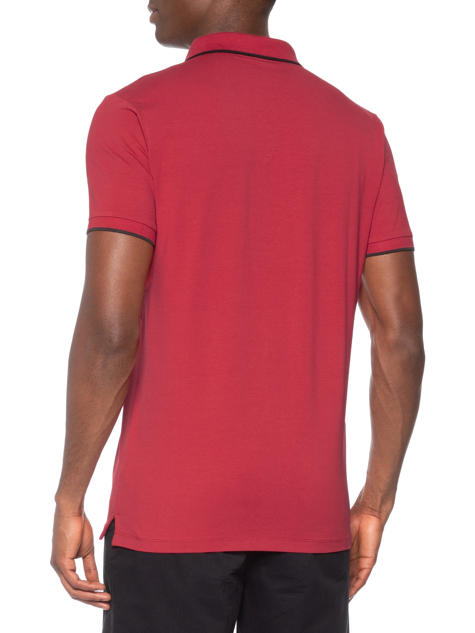 Polo Masculina Com Detalhe Em Friso Vermelho Basiq Men