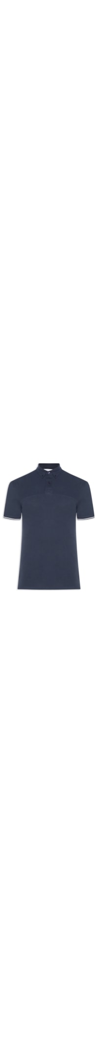 Polo Masculina com Detalhe na Manga - Azul