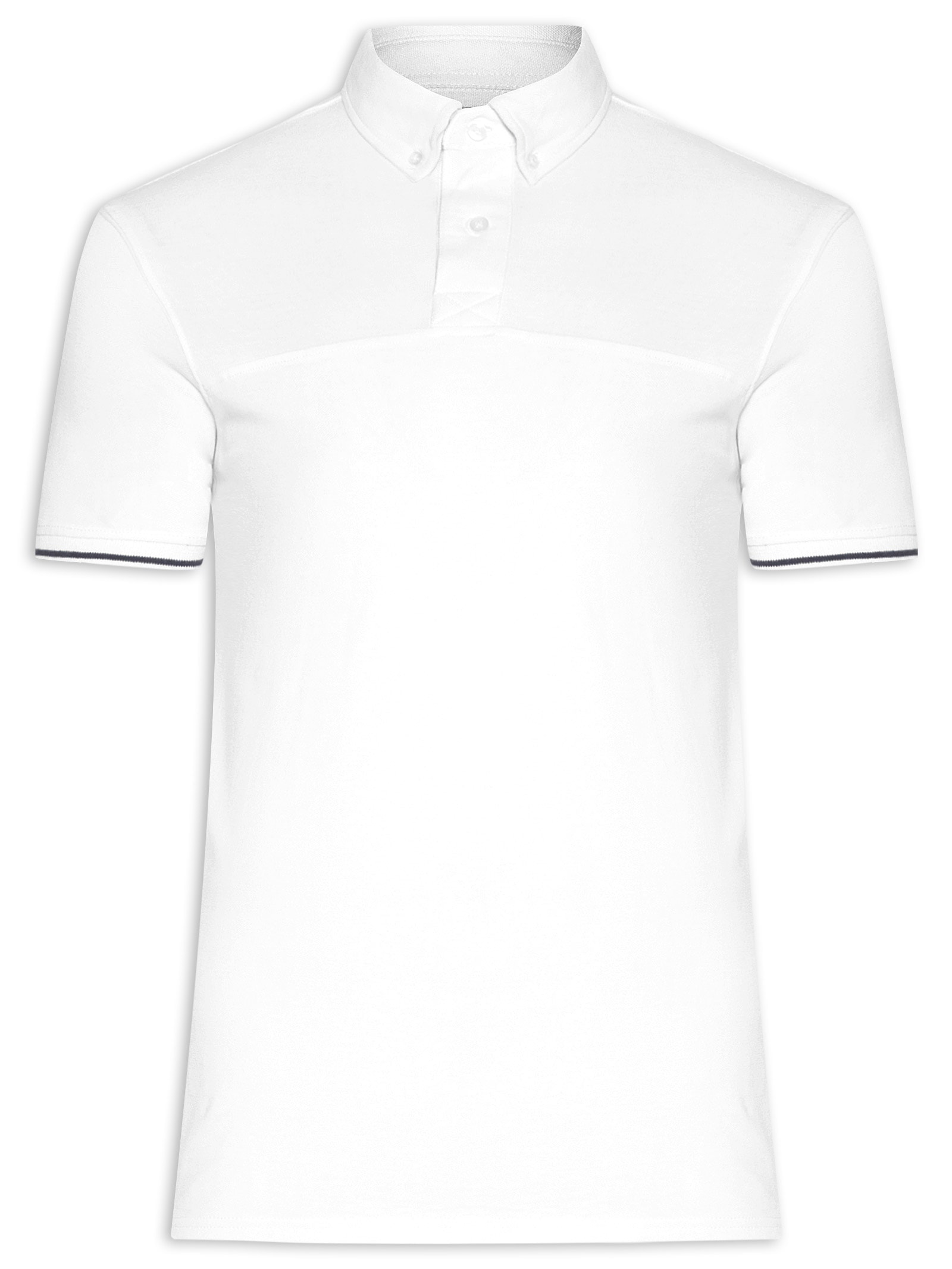 Polo Masculina com Detalhe na Manga Branco '2 Essential