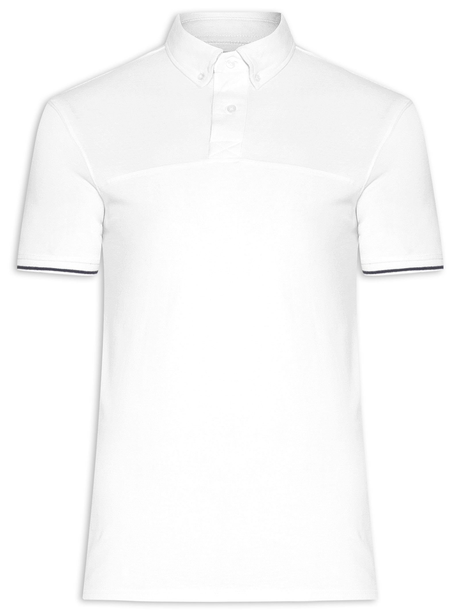 Polo Masculina com Detalhe na Manga Branco '2 Essential
