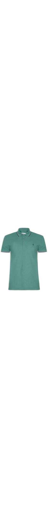 Polo Masculina Com Frisos Em Piquet - Verde