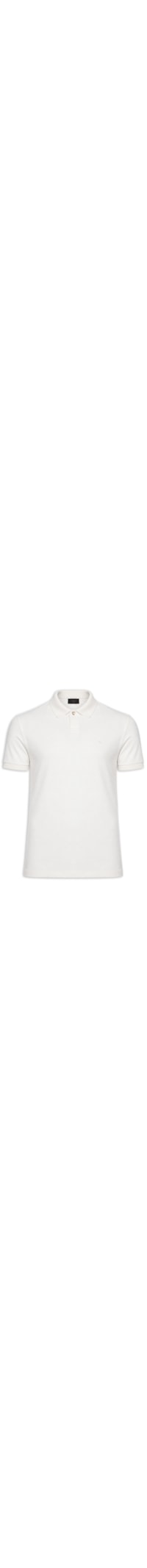 Polo Masculina com Frisos na Gola - Branco