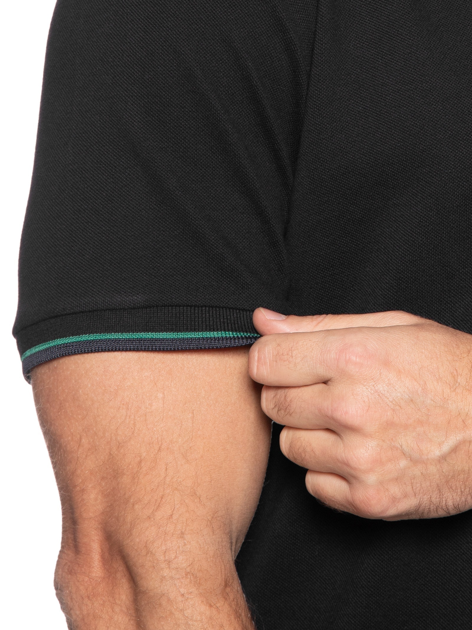Polo Masculina Com Listras Peitilho Preto Calvin Klein Jeans