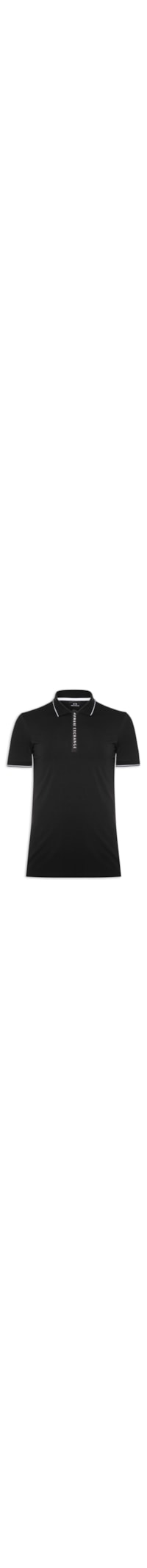 Polo Masculina Com Logo Contrastante - Preto