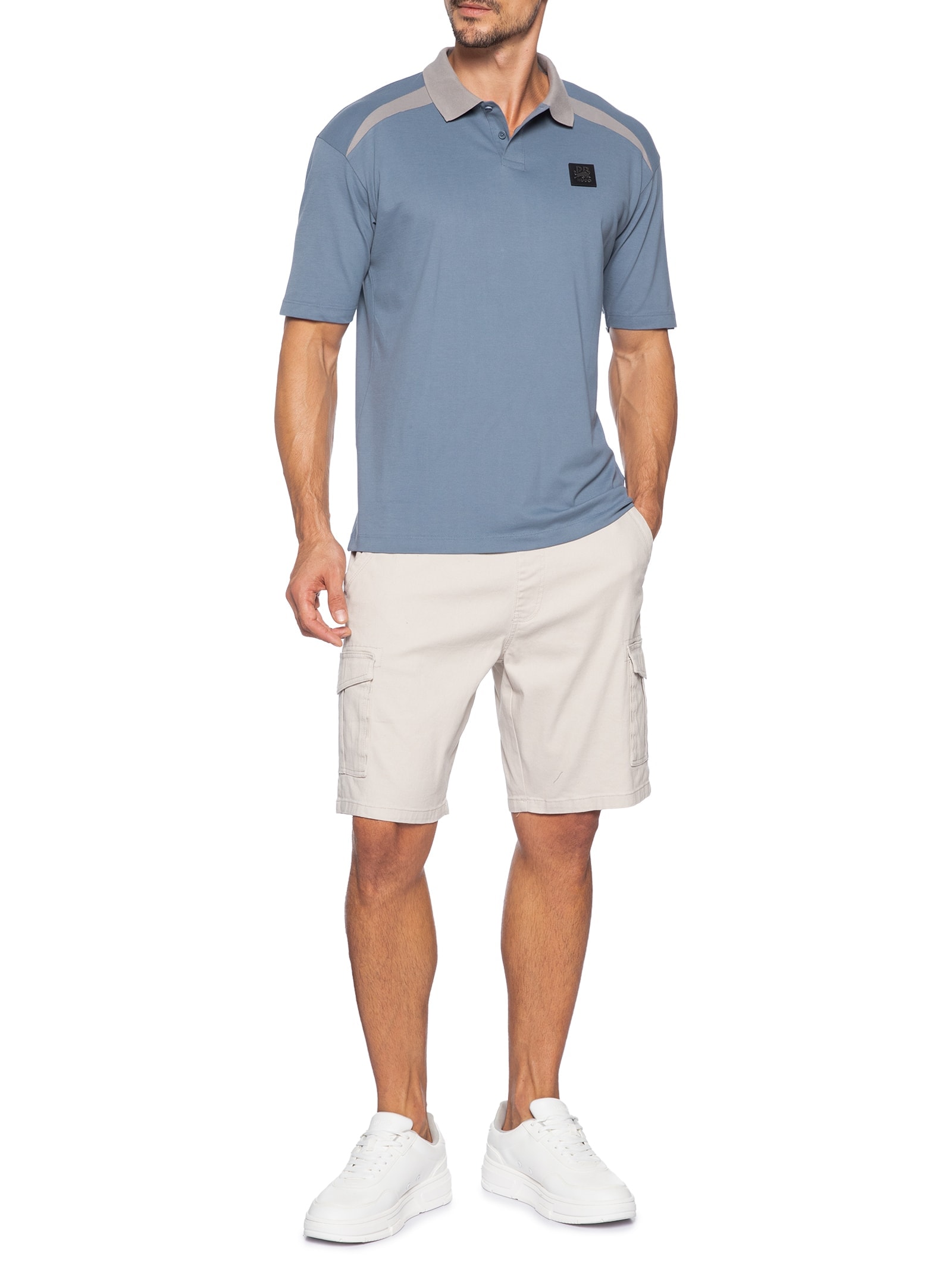 Polo Masculina Com Recortes Dunios Collab Redbull Cinza Hugo