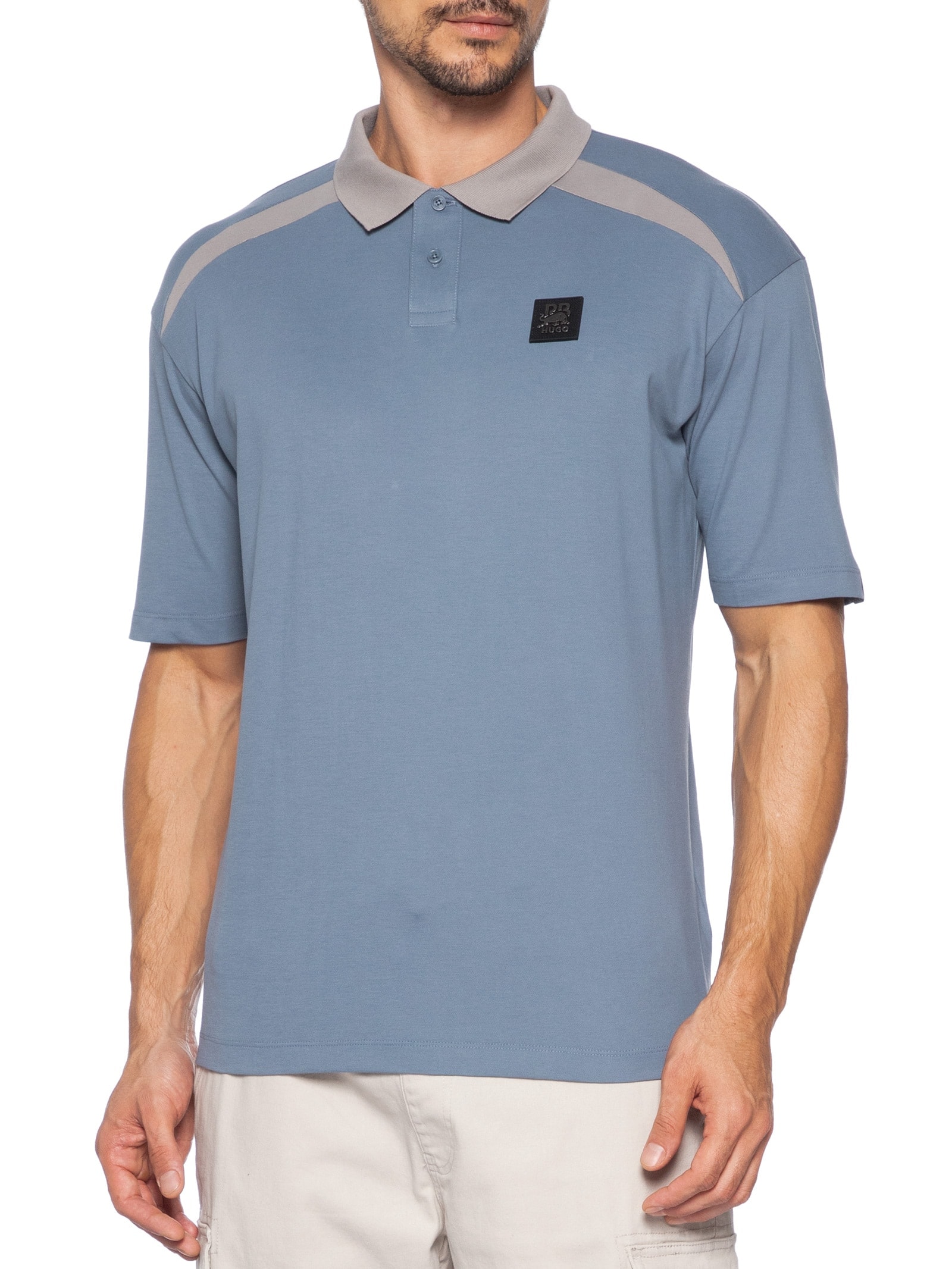 Polo Masculina Com Recortes Dunios Collab Redbull Cinza Hugo