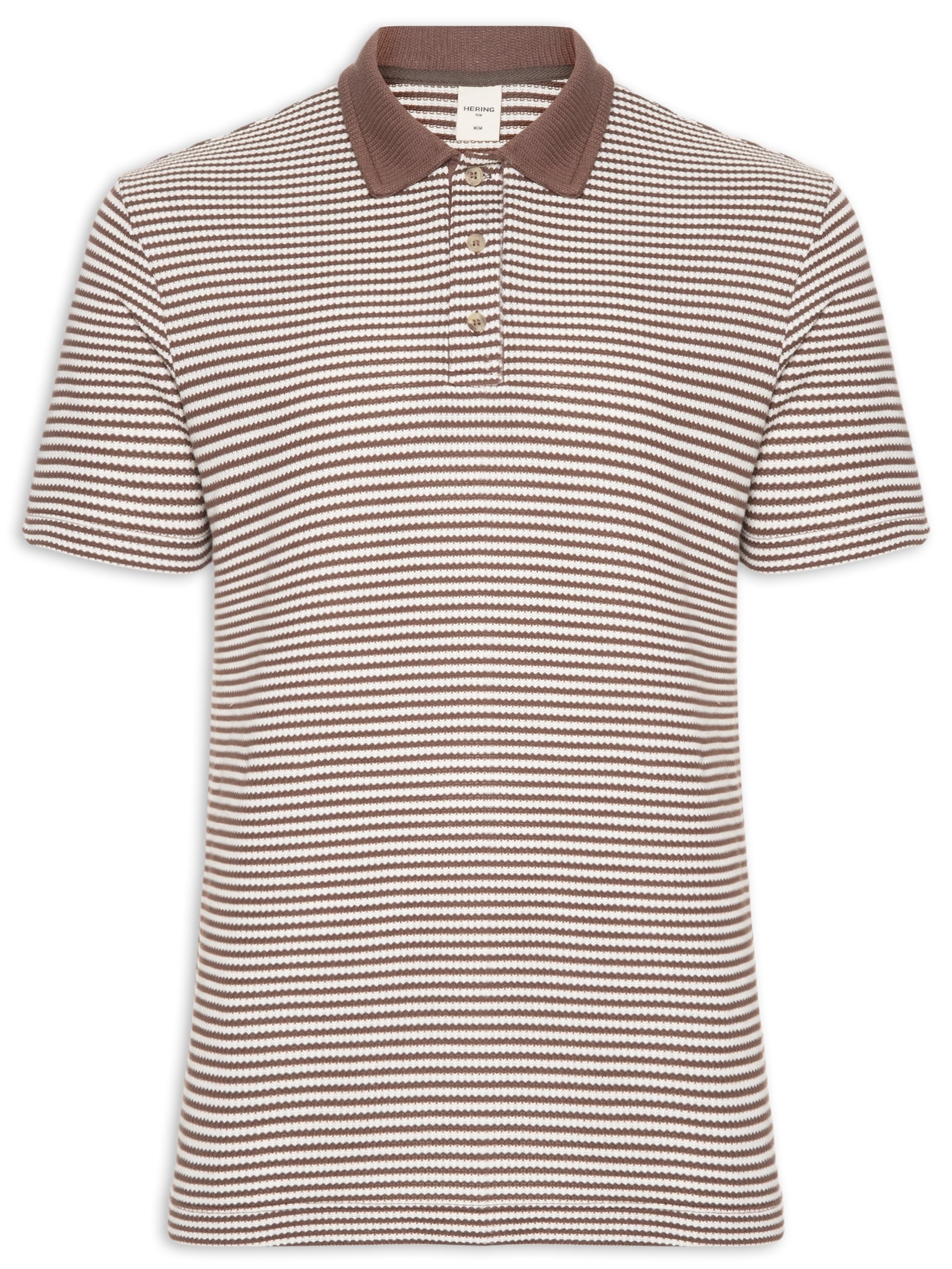 Polo Masculina Comfort Fit Malha Fio Tinto Marrom Hering