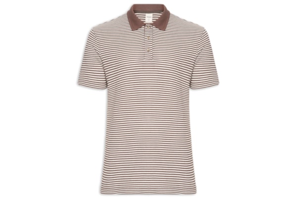 Polo Masculina Comfort Fit Malha Fio Tinto - Marrom