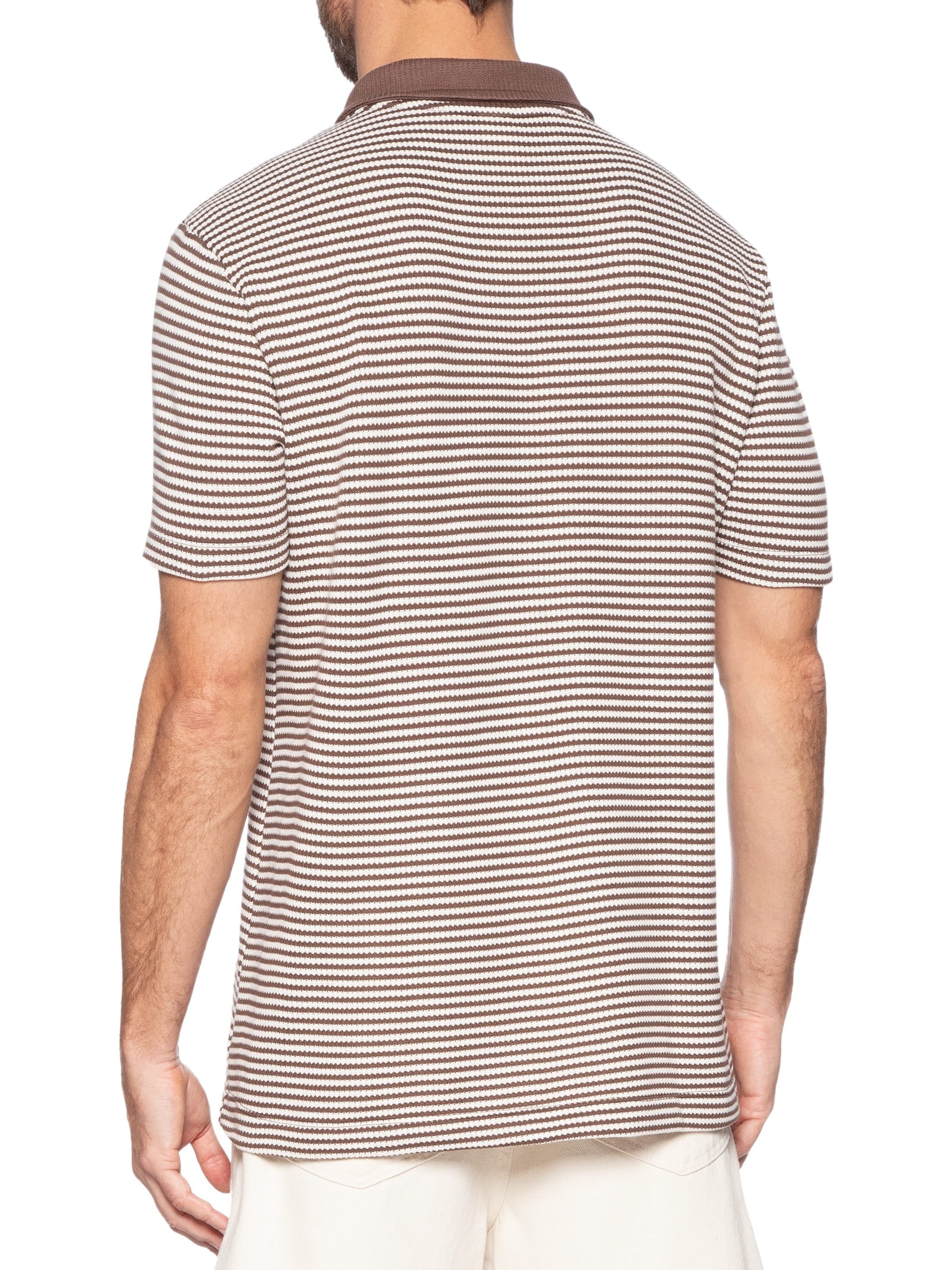 Polo Masculina Comfort Fit Malha Fio Tinto Marrom Hering