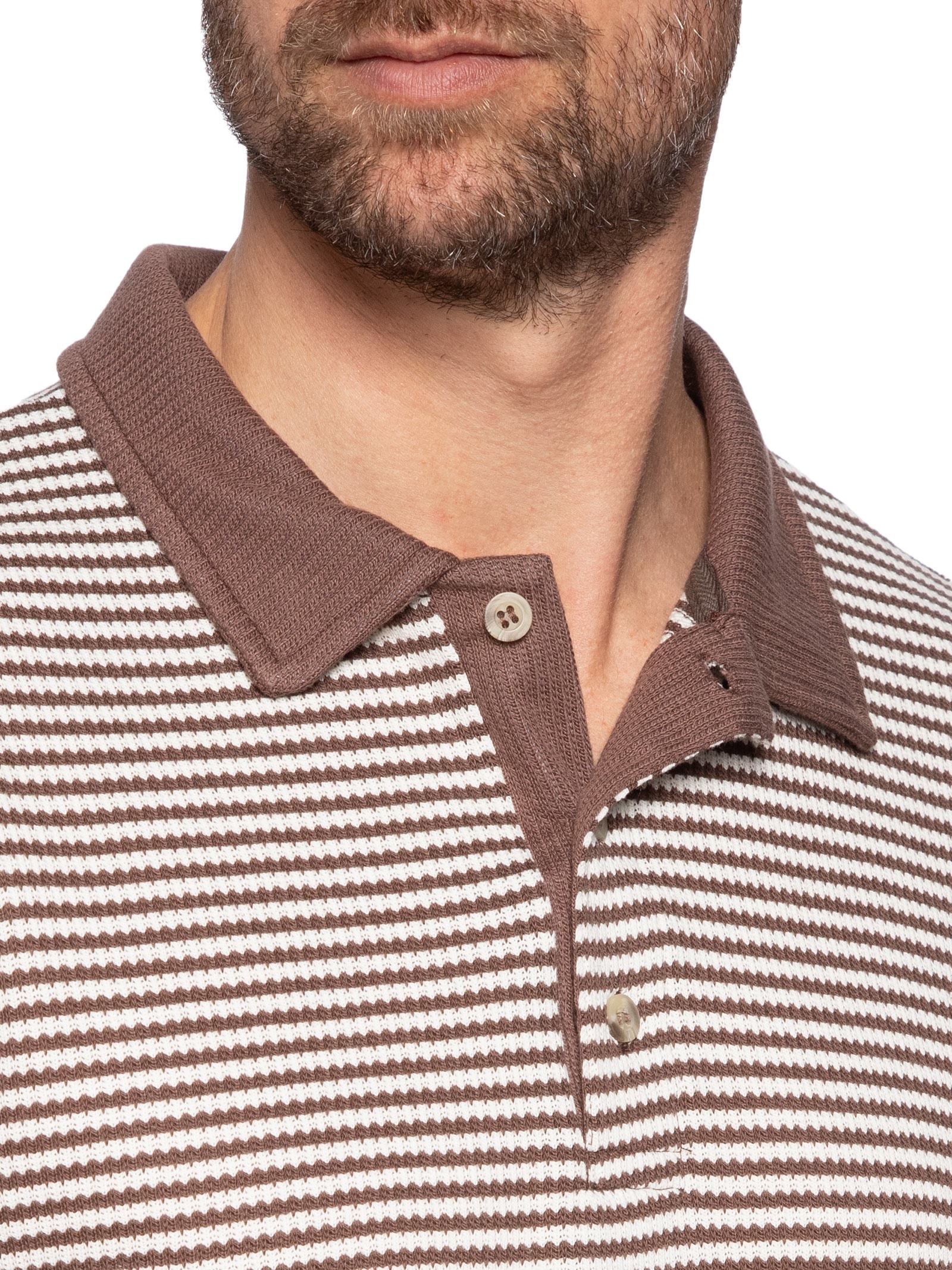 Polo Masculina Comfort Fit Malha Fio Tinto Marrom Hering