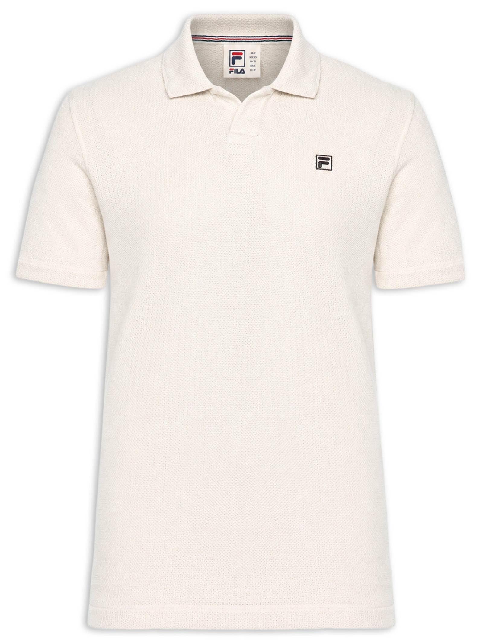 Polo Masculina Comfort Knit Off White Fila
