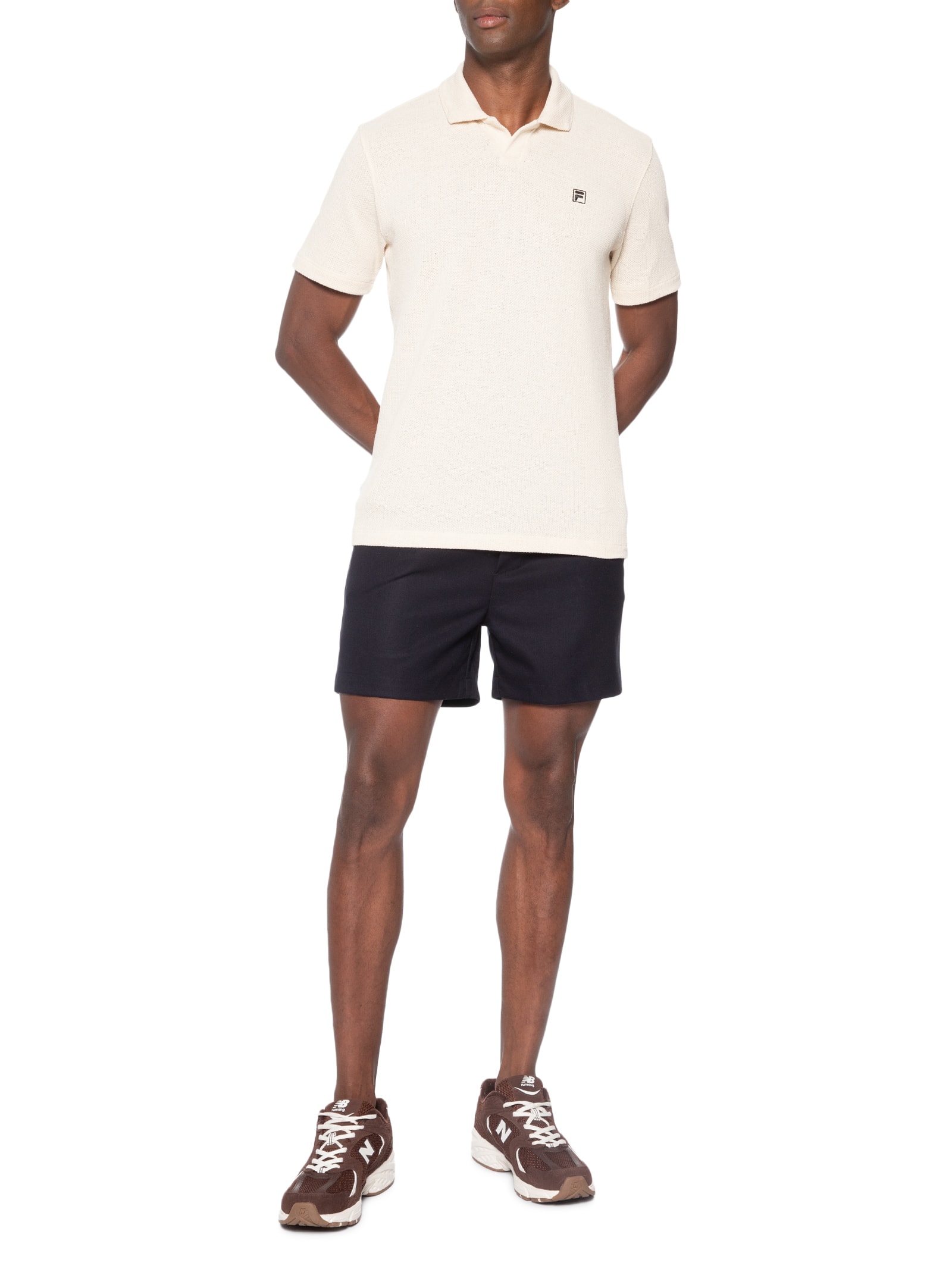 Polo Masculina Comfort Knit Off White Fila