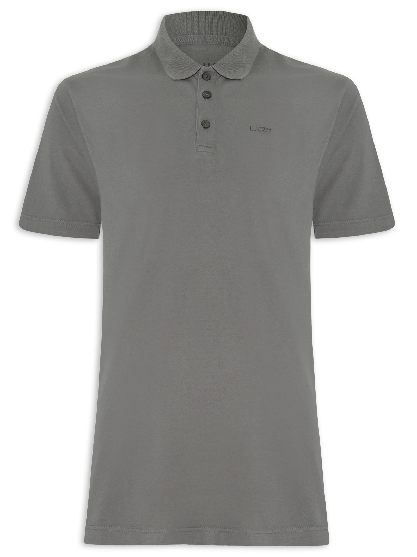 Polo Masculina Cottom Fine Easa Classic Mc Cinza Ellus