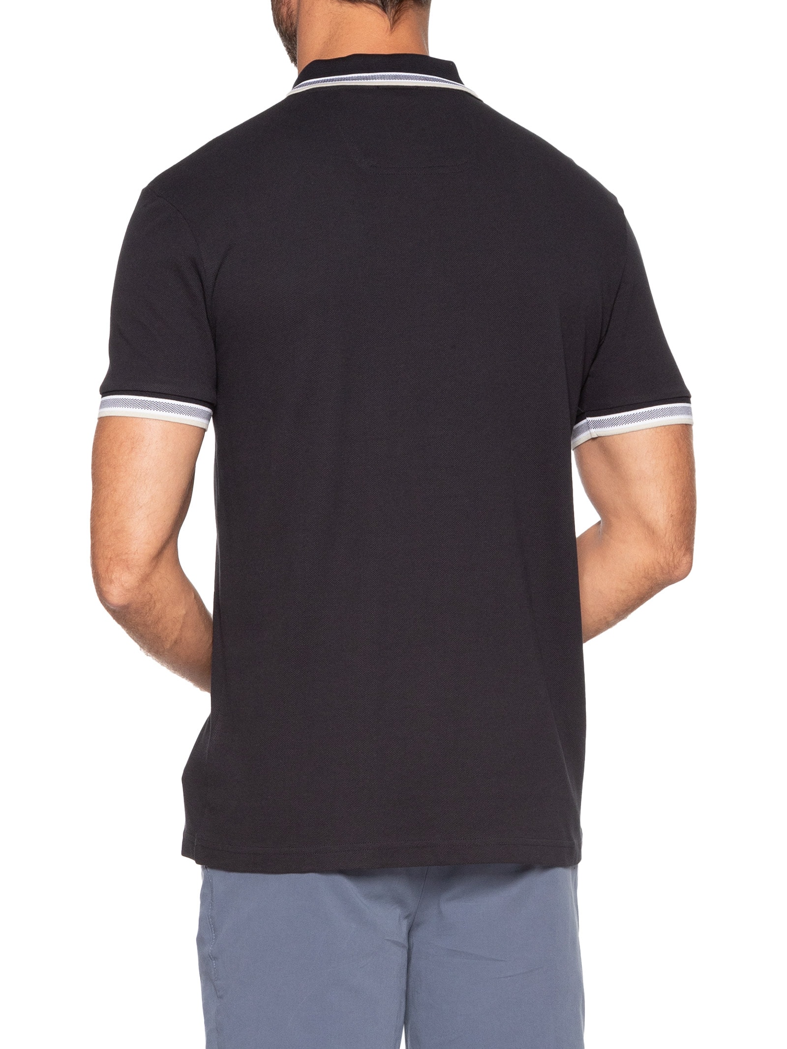 Polo Masculina Cotton Piquet Paddy Azul Boss