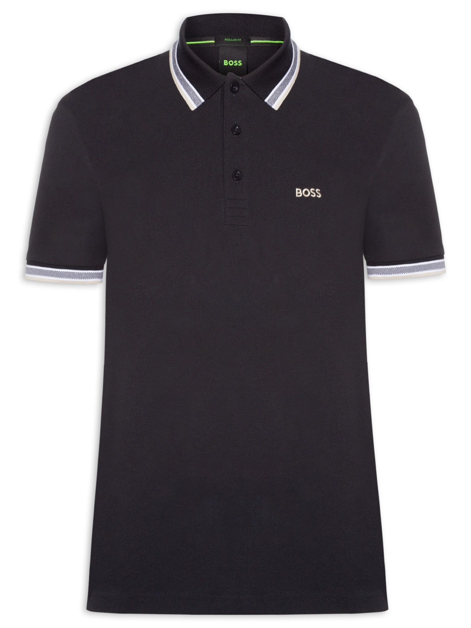 Polo Masculina Cotton Piquet Paddy Azul Boss