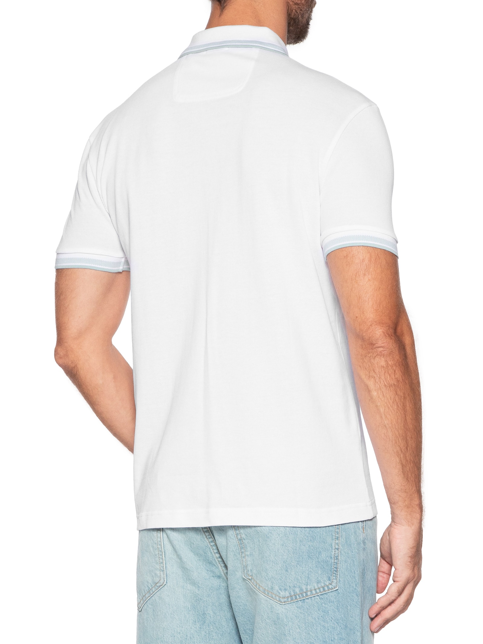 Polo Masculina Cotton Piquet Paddy Branco Boss