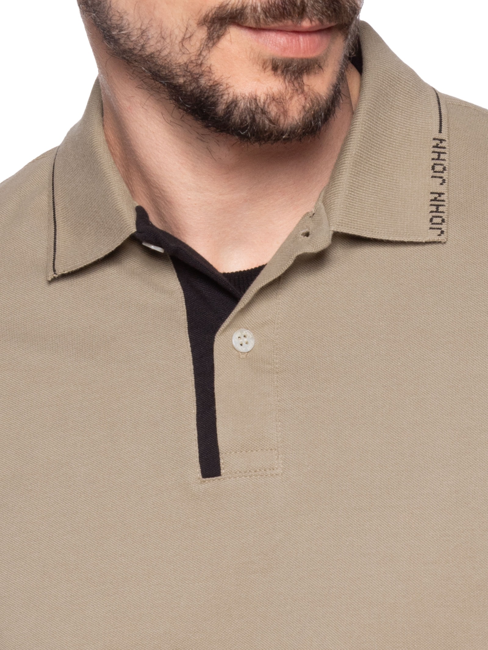 Polo Masculina Creta Bege John John