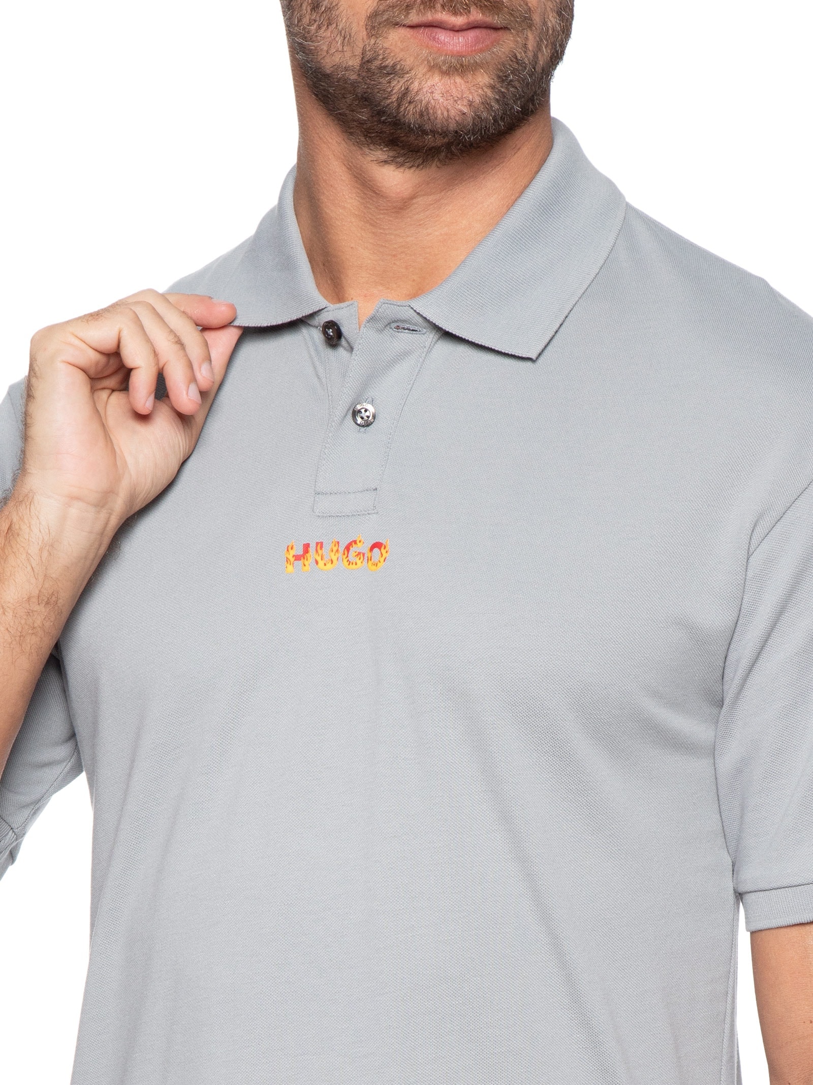 Polo Masculina Dalio 10253147 01 Cinza Hugo