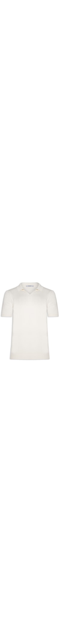 Polo Masculina De Tricot Gola V - Off White