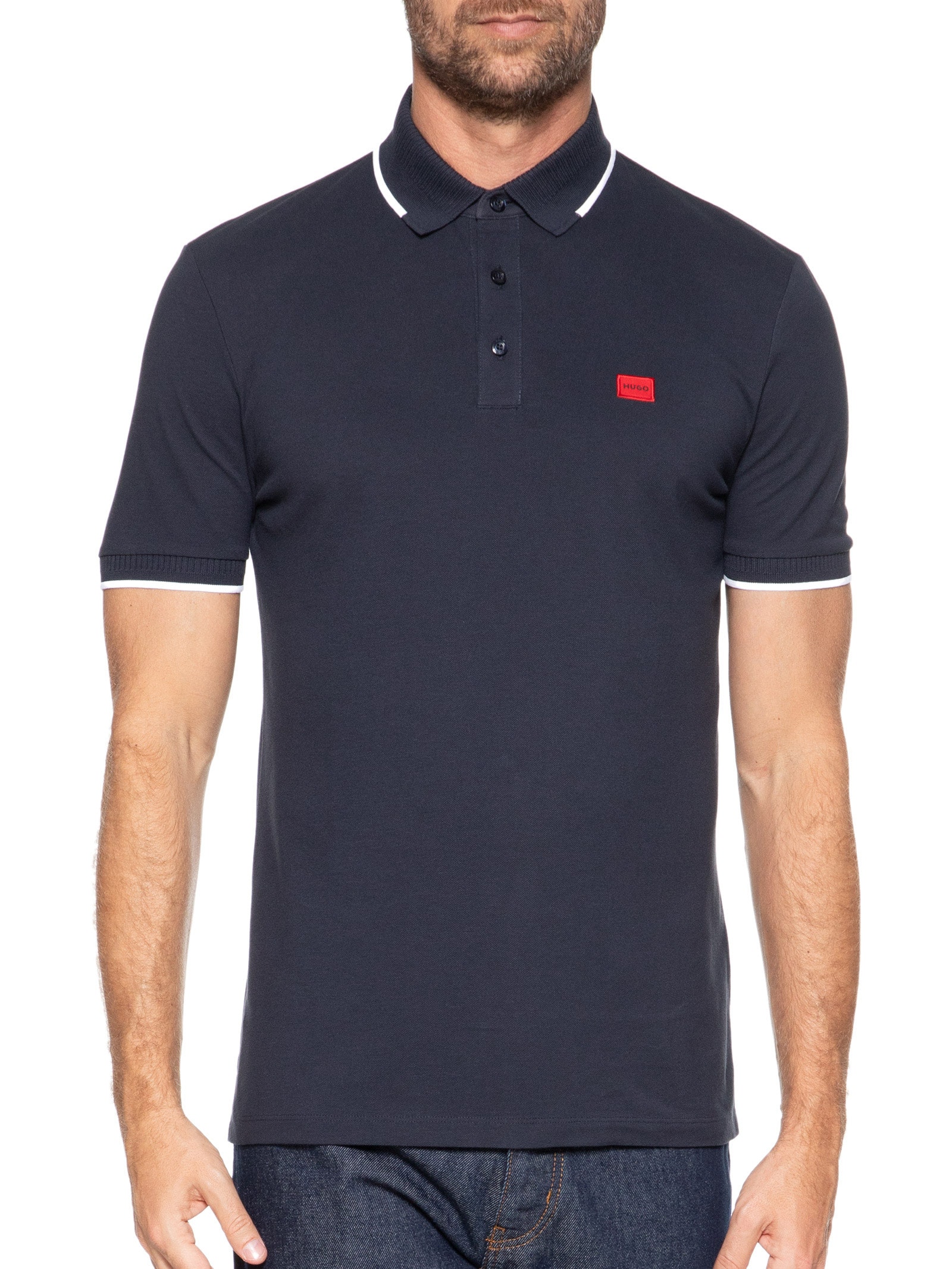 Polo Masculina Deresino Azul Hugo