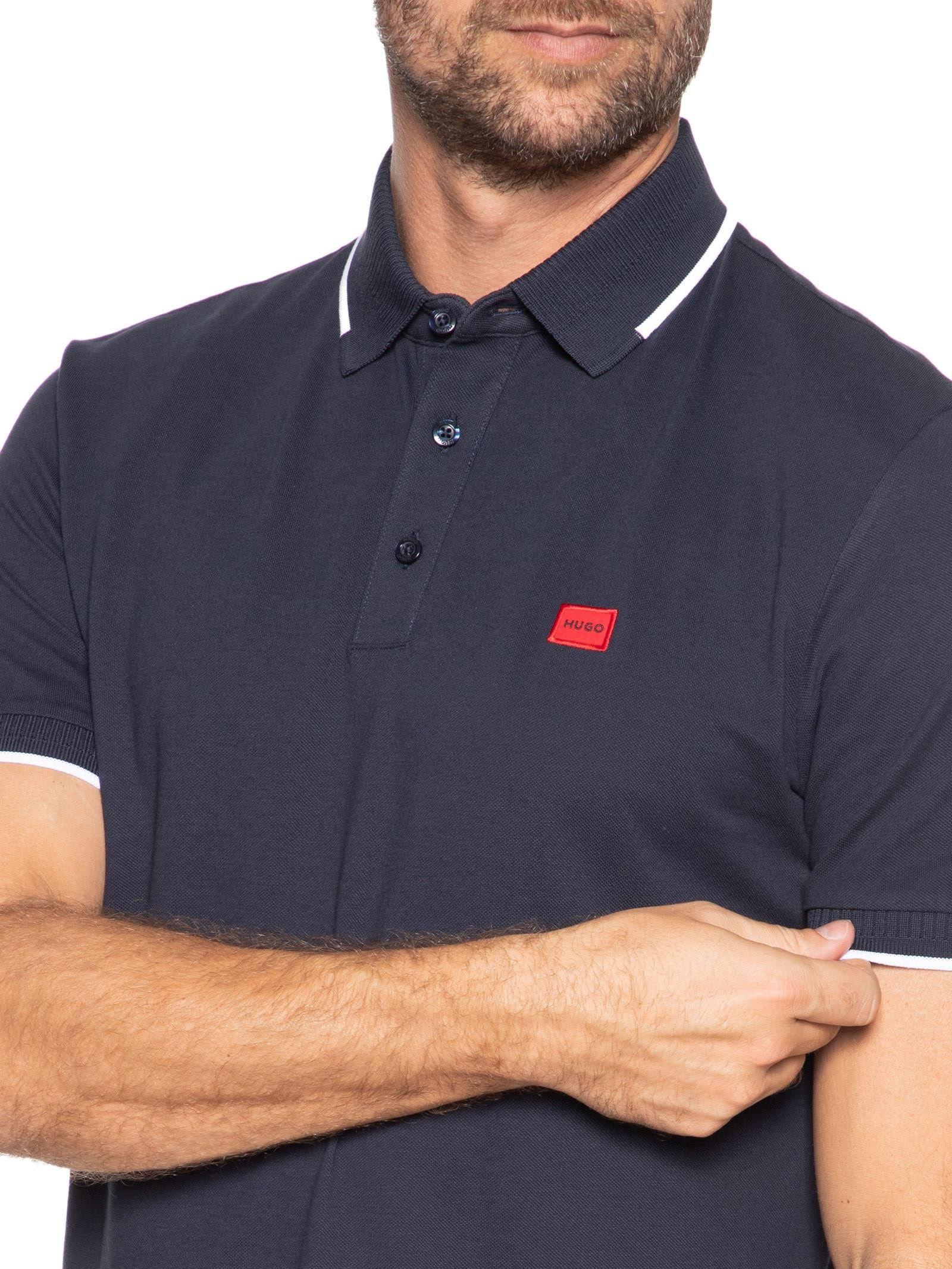 Polo Masculina Deresino Azul Hugo